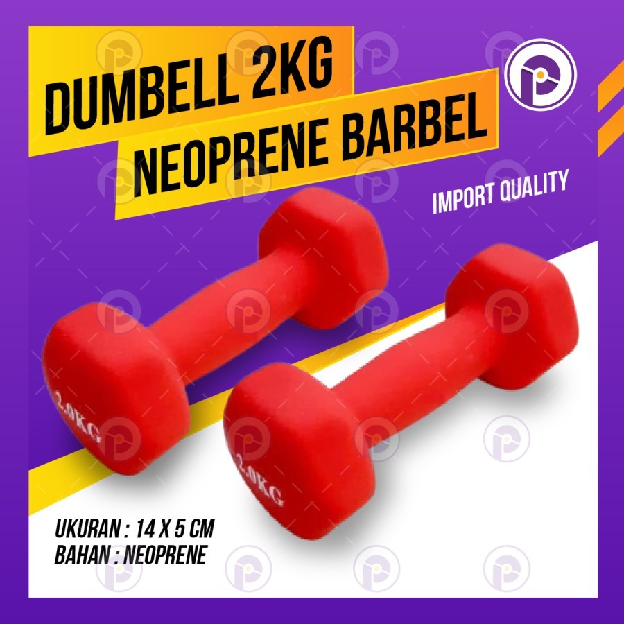 Jual Dumbell 2KG Neoprene Barbel Mini Dumble Warna Kecil Karet Dambel 2 ...