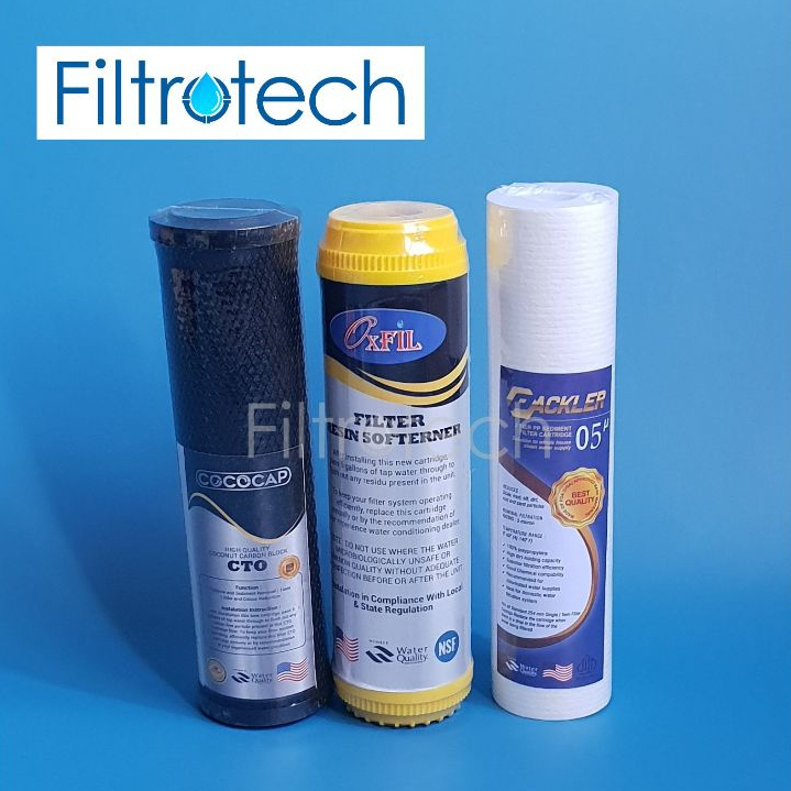 Jual Paket Catridge Filter Air BerKapur Sedimen, Resin, CTO Shopee
