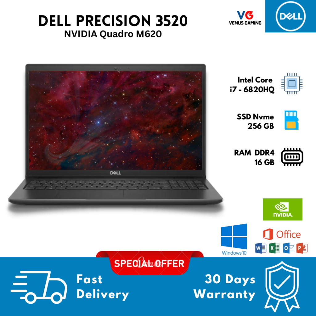 Jual Dell Precision 3520 Intel Core i7 RAM 16GB SD 256GB NVIDIA Quadro ...