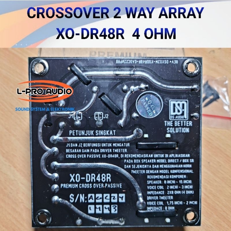Jual Crossover pasif 2 way XO-DR48R 4ohm midle high cross mid high line ...
