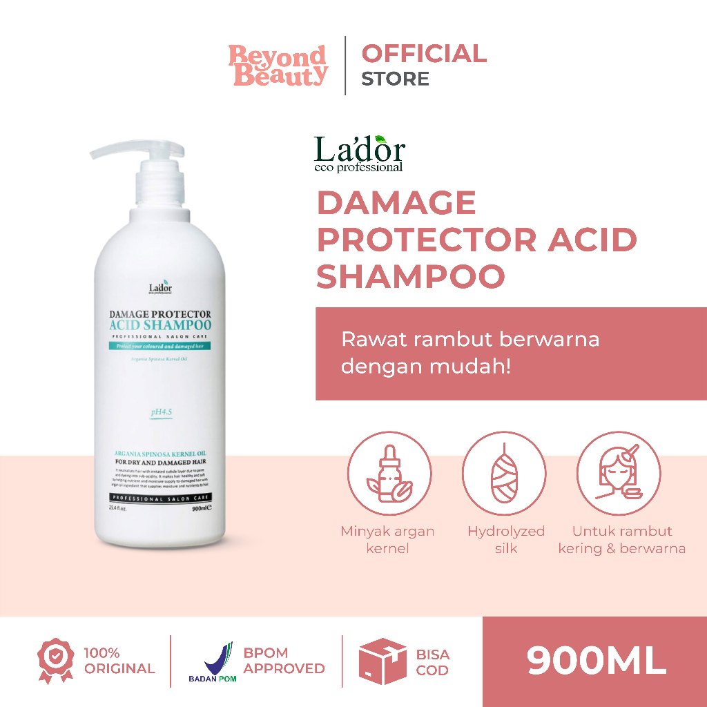 [BPOM] Lador Damage Protector Acid Shampoo 900ml / Intensive Shampoo 900ml