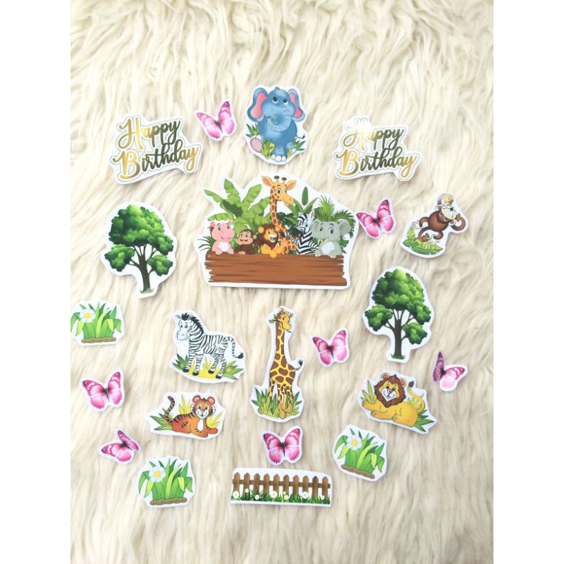Jual TOPPER KEBUN BINATANG/TOPPER ZOO/TOPPER HIASAN ULANG TAHUN/TOPPER ...