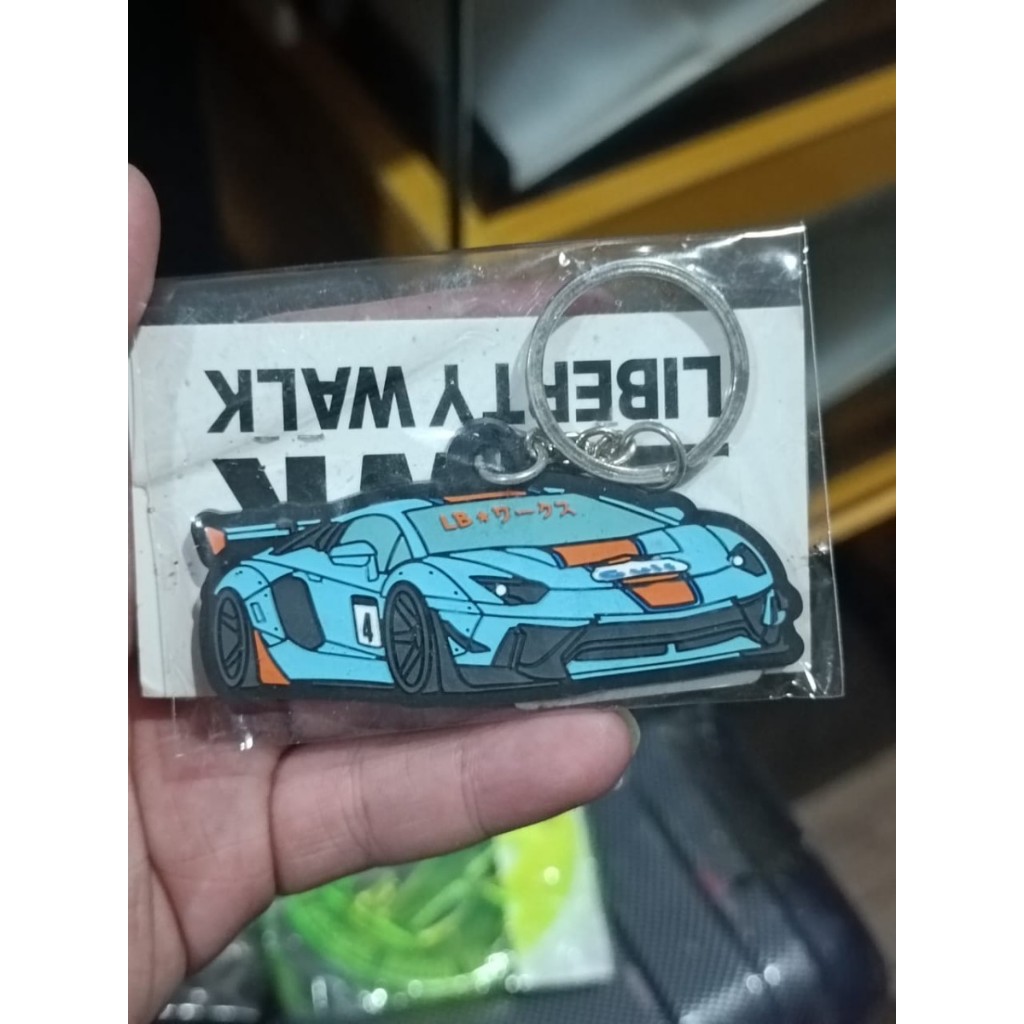 Jual Liberty Walk LBWK Lamborghini Aventador Gulf Keychain Rubber Japan ...