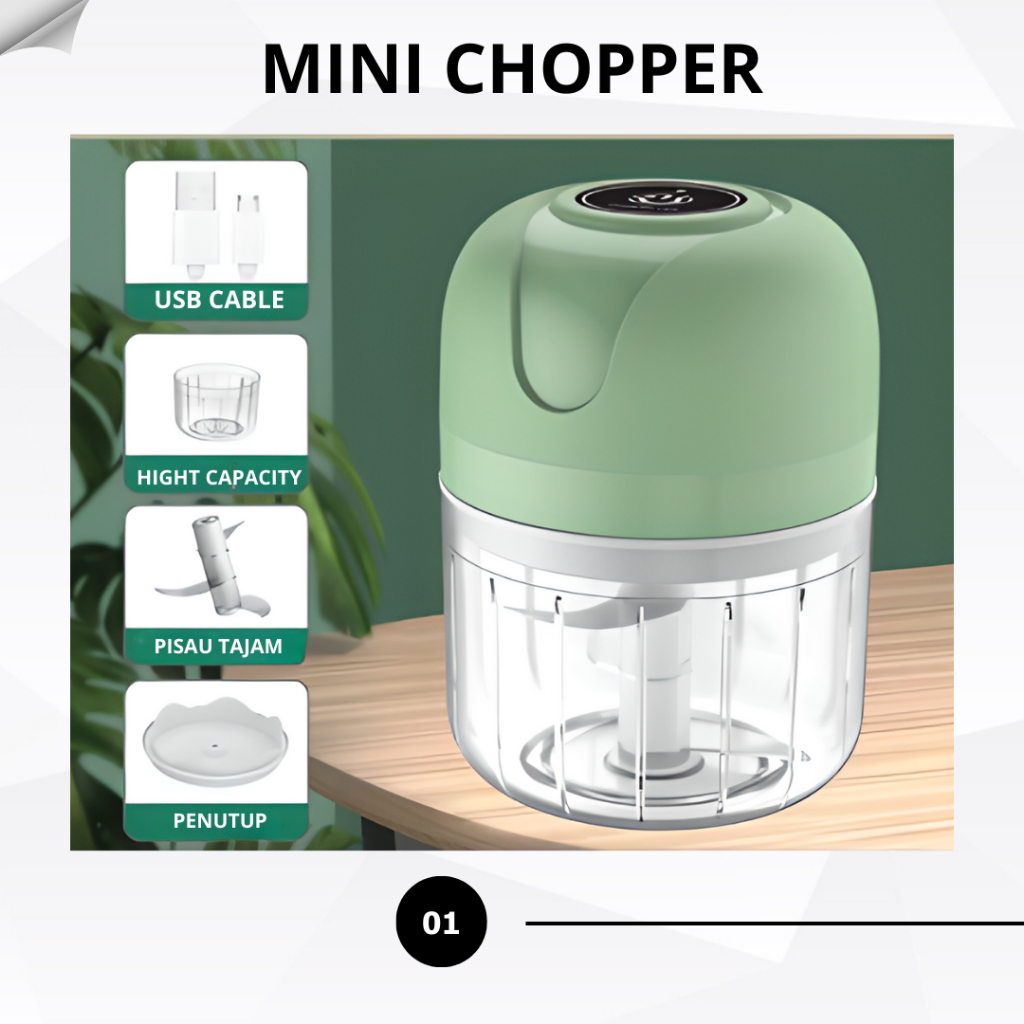 Jual Mini Chopper Alat Penggiling Serbaguna Kecil Mini Elektrik 250 ML ...