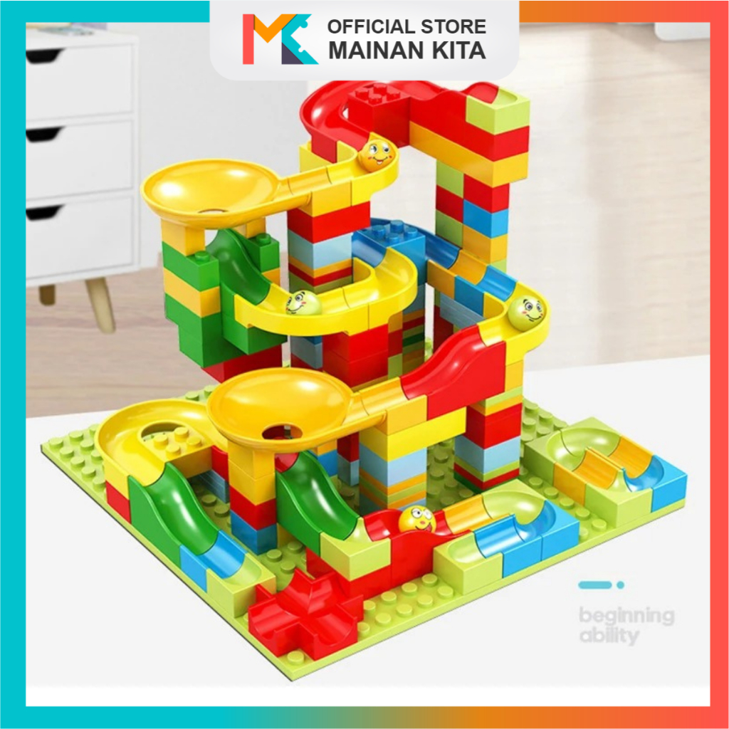 Jual MK310 168 PCS Mainan Anak Building Brick Block Marble Race Run ...