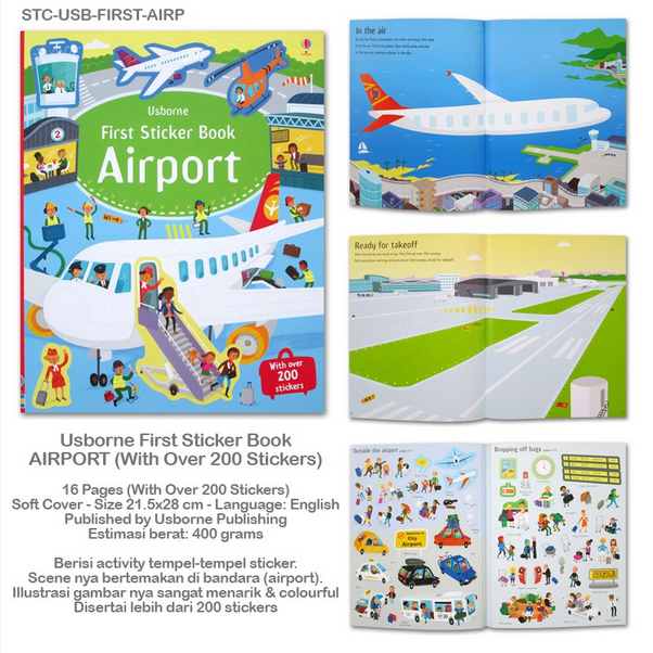 Jual [ABCKIDS] Usborne Airport - Sticker Book Activity Education ...