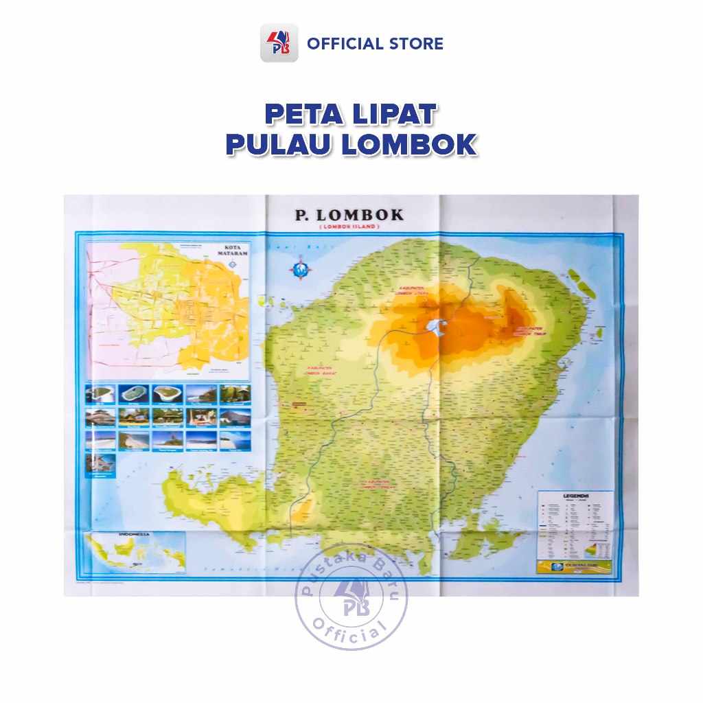 Jual Peta Pulau Lombok / Peta Lipat Lembaran Pulau Lombok | Shopee ...