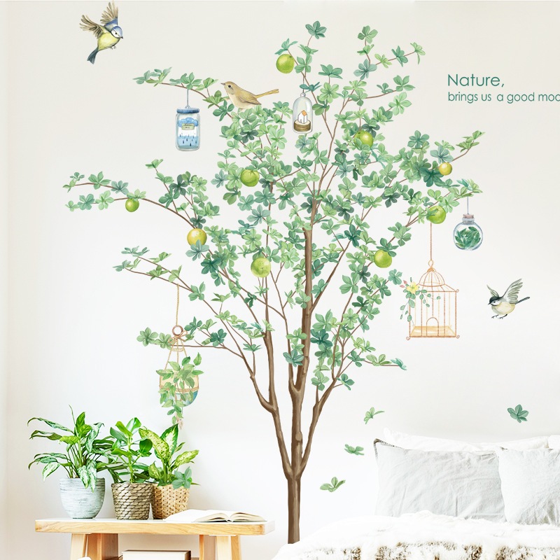 Reliza Wall Sticker Pohon Daun Hijau Burung Cantik Green Tree Garden Wallsticker Stiker Dinding RELIZA047