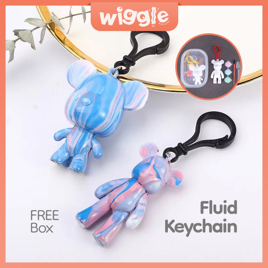 Jual Wiggle DIY Fluid Bearbrick Keychain Kreatif Gantungan Kunci ...