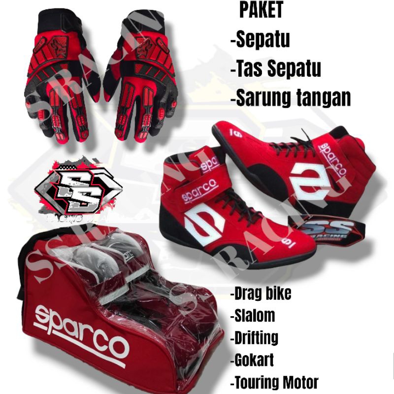Jual (BISA COD) SATU SET SEPATU DRAG balap motor slalom gokart touring ...