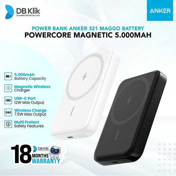 Jual Power Bank Anker 321 MagGo Battery PowerCore Magnetic 5K A1616 ...