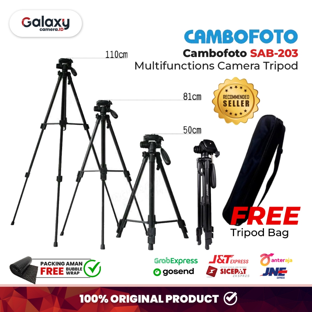 Jual Cambofoto SAB-203 Multifunctions Camera Tripod Kamera SAB 203 ...