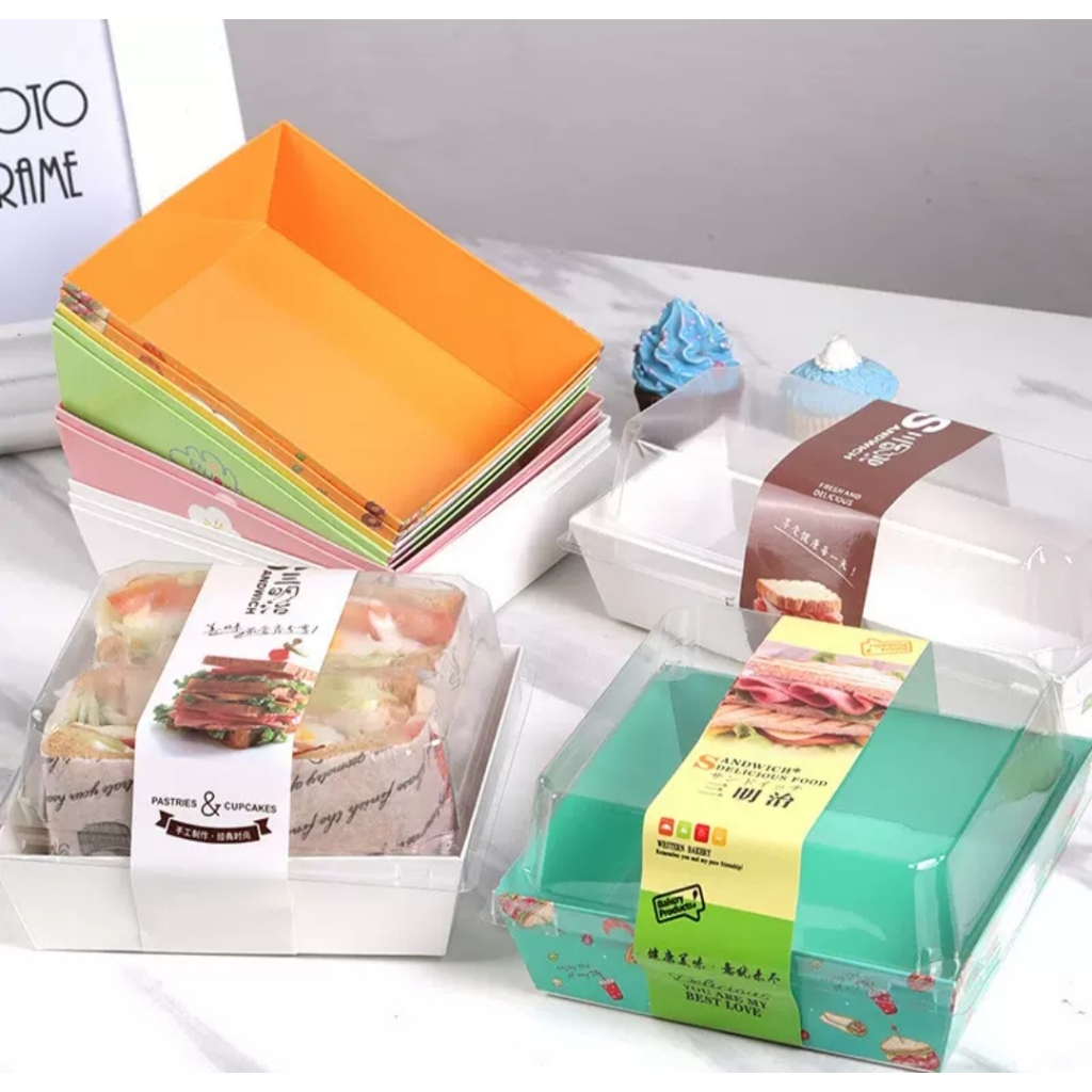 Jual WW 389 Paper Box Kotak Mika Sandwich Kotak Burger Kotak Kue Box ...