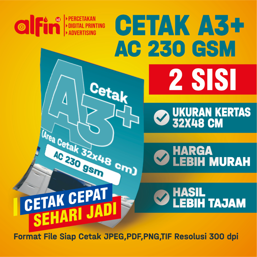 Jual CETAK A3+ ART CARTON 230 GSM [ 2 SISI ] MURAH / POSTER / COVER ...