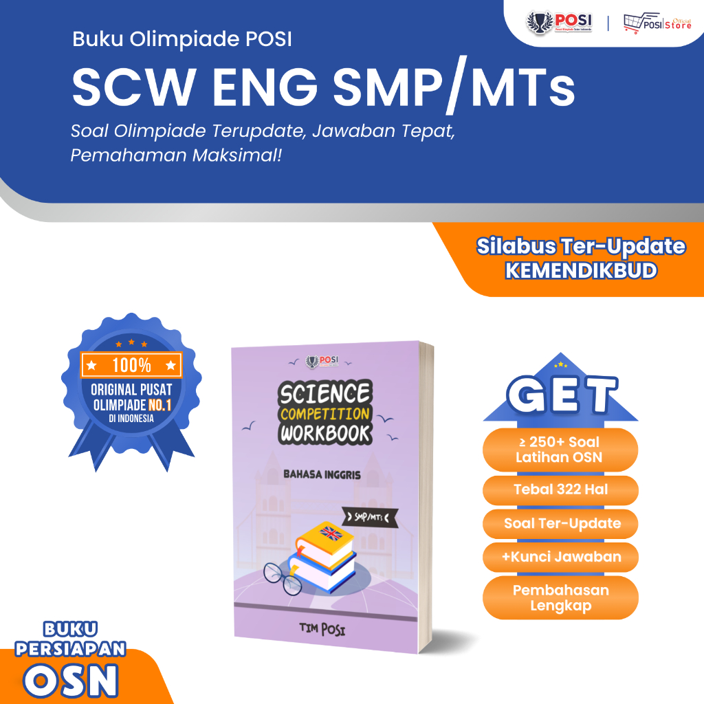 Jual [POSI] BUKU OLIMPIADE BAHASA INGGRIS SMP/MTs TERLENGKAP LATIHAN ...