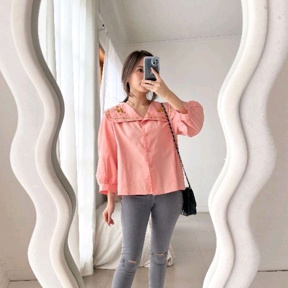Jual Nuboutique Gwenny Top Blouse Atasan Wanita Blus Korean Style
