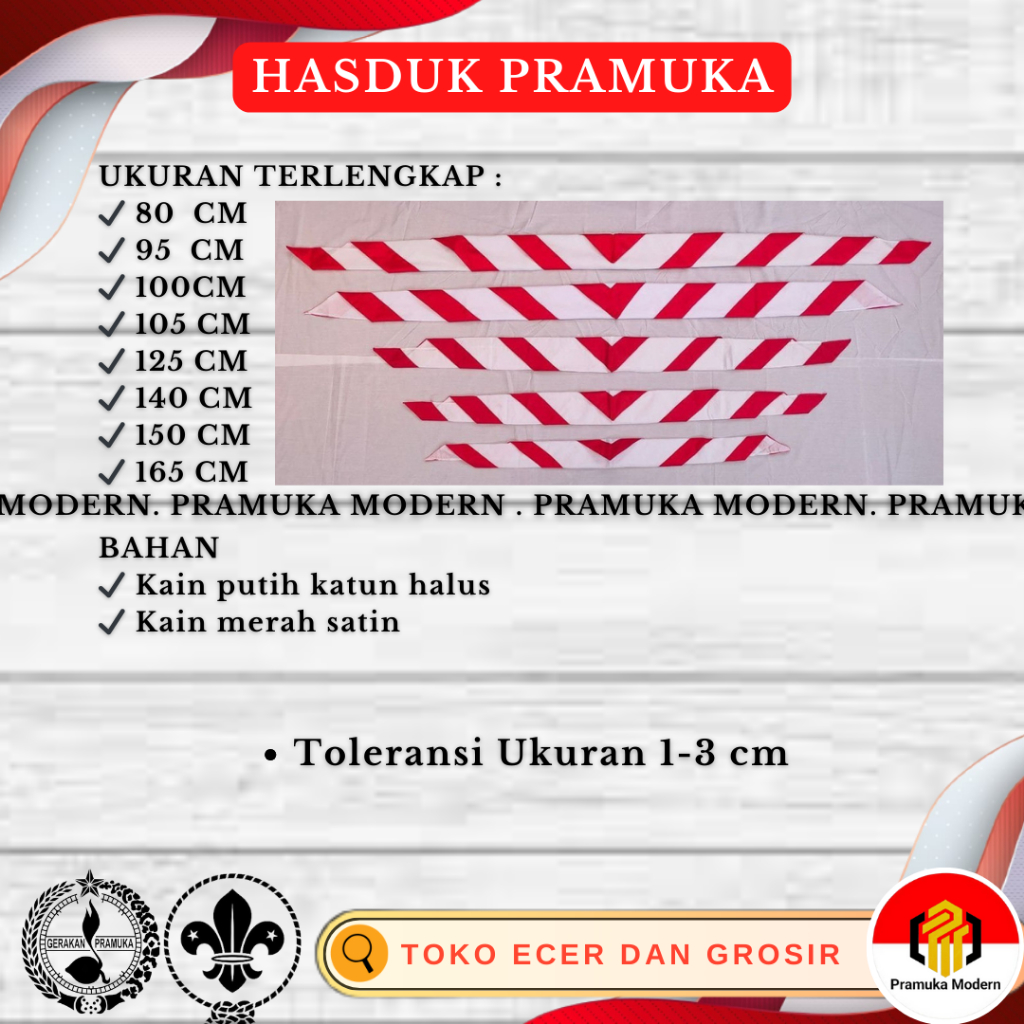 Jual Kacu hasduk pramuka prasekolah sd smp sma pembina ( satuan ...