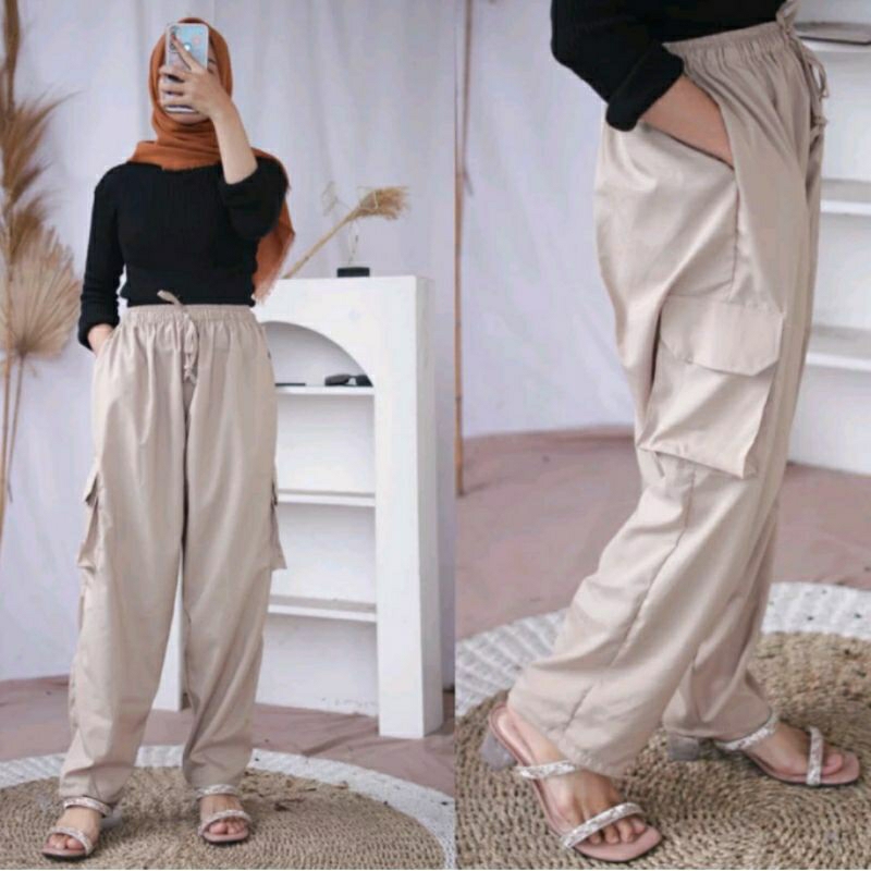 Jual FEBY CARGO PANTS | CELANA CARGO WANITA | CELANA GUNUNG PANJANG ...