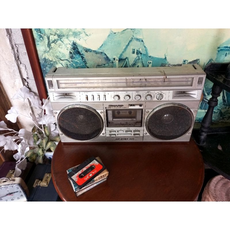 Jual Radio Tape Boombox Merk SHARP GF 8787 Antik Vintage lawas Kuno Tua ...