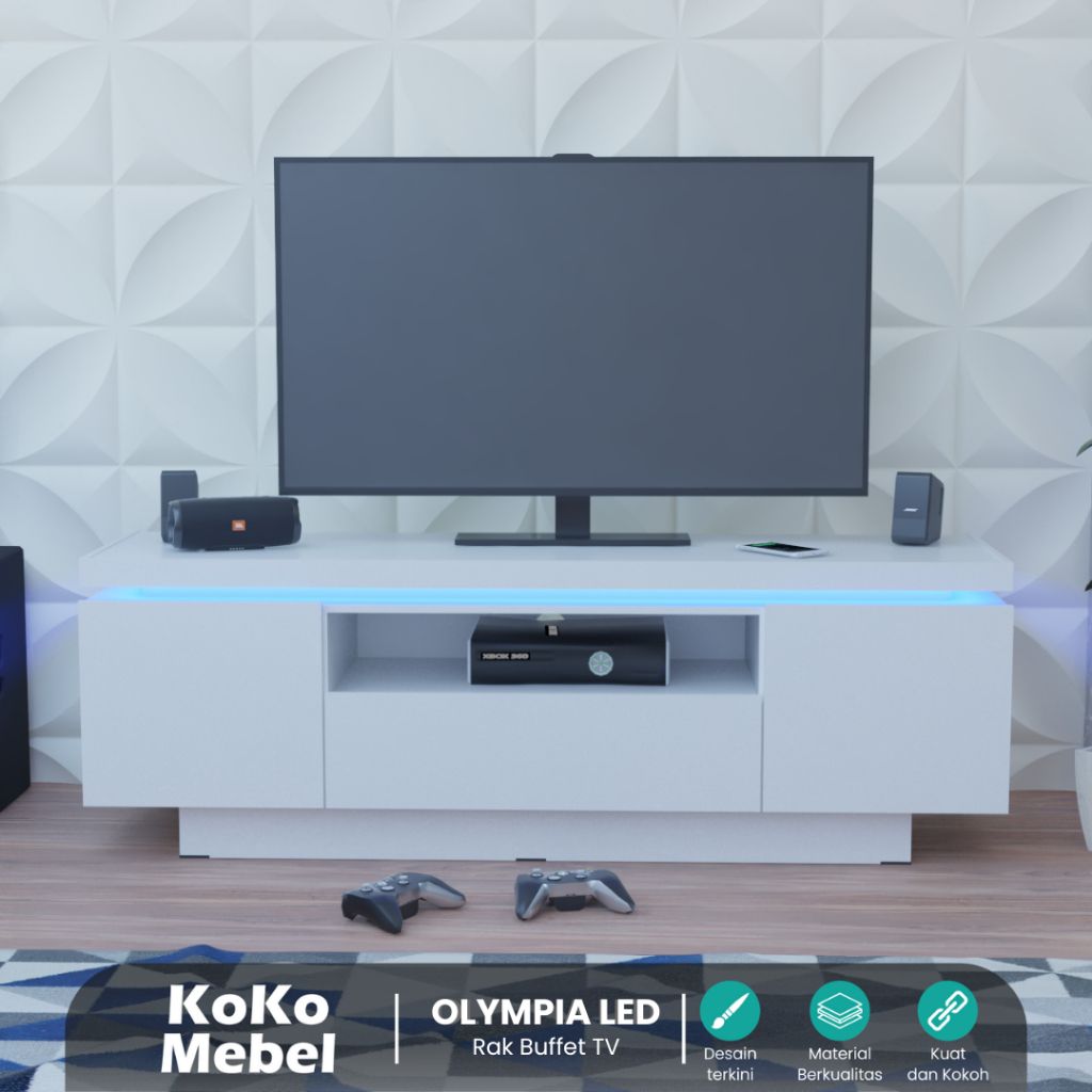 Jual Meja TV LED Rak TV Minimalis Laci Buffet Nakas Olympia LED dan New ...