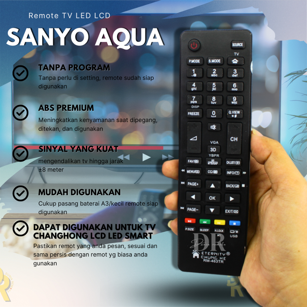 Jual Remot Remote Tv Aqua Sanyo Haier Multi Lcd Led Universal Type