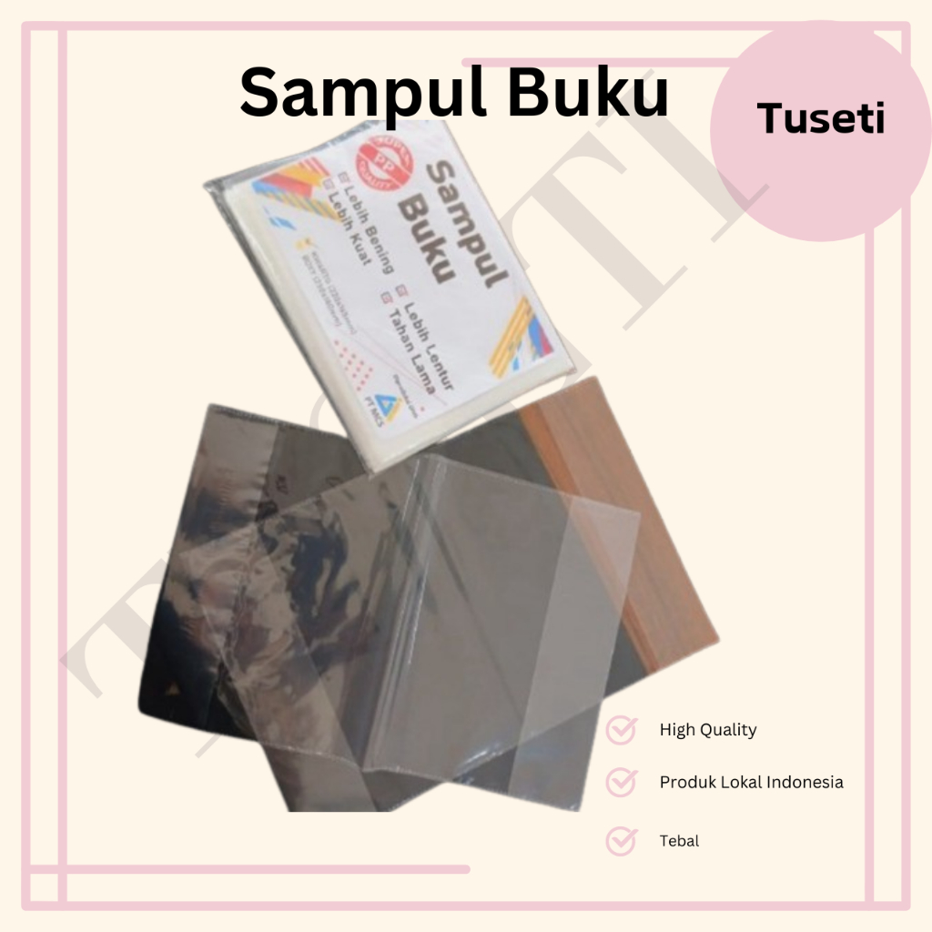 Jual Sampul Buku Plastik Kwarto 220x165mm Isi 20pcs Sampul Buku