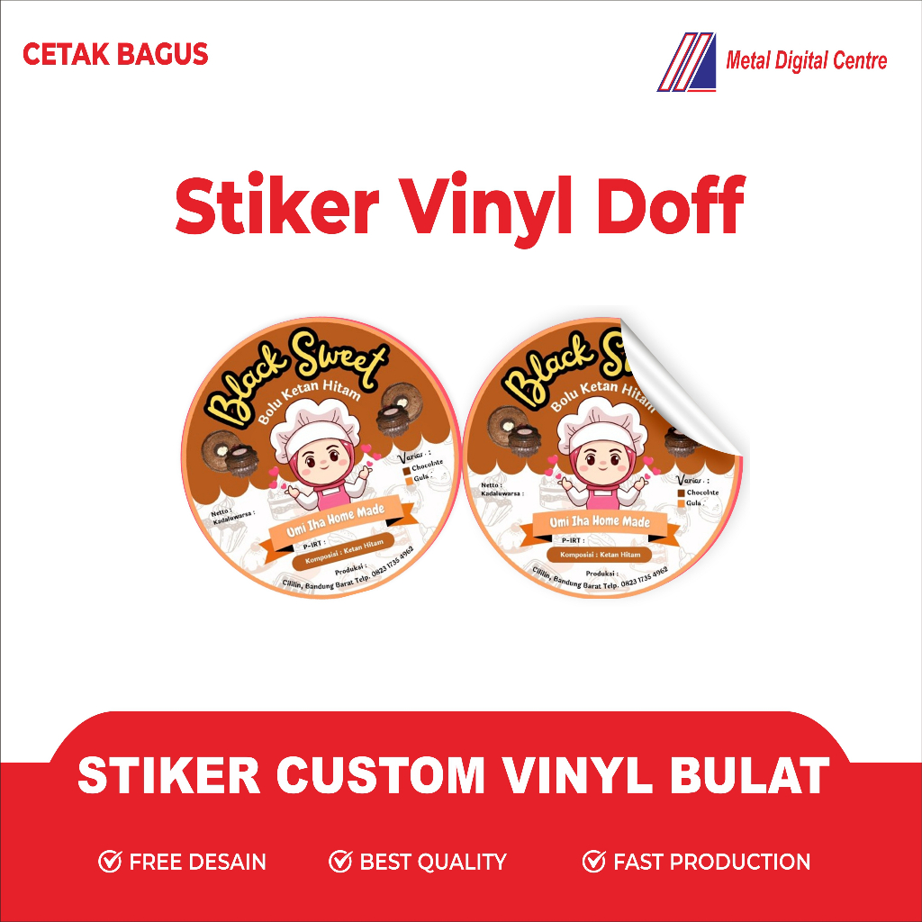 Jual Cetak Stiker VIYNL / VYNIL DOFF ( CUTTING BULAT ) Cetak Stiker ...