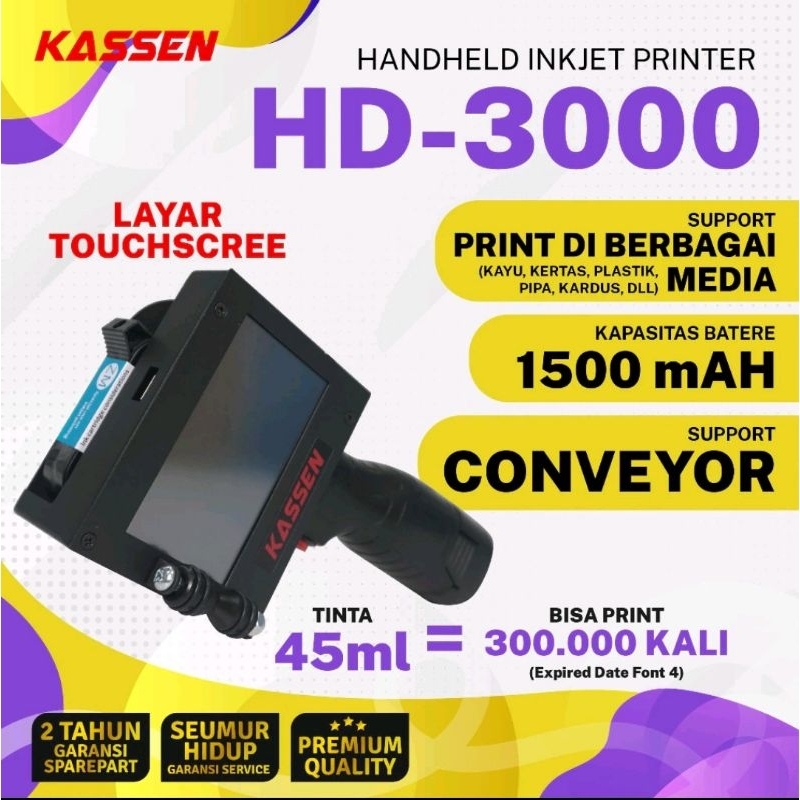 Jual Smart Handheld Printer Portable Kassen HD-3000 Inkjet Printer ...