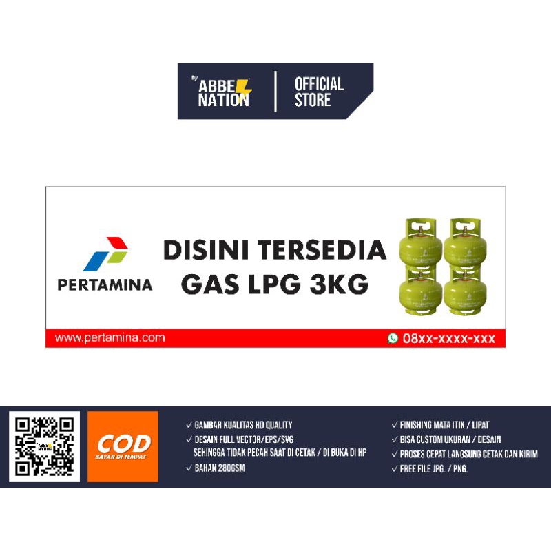 Jual Spanduk Gas LPG 3 KG Modern Premium V.1 | Shopee Indonesia
