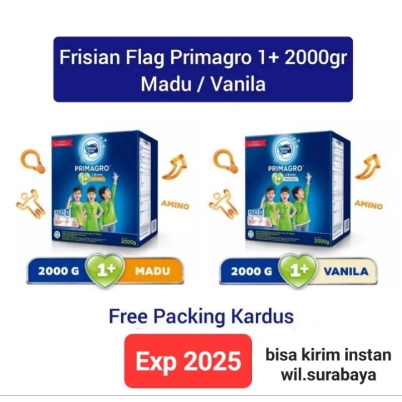 Jual Frisian Flag Primagro 1+ 2000gr 3000gr Rasa Madu/Vanila | Shopee ...