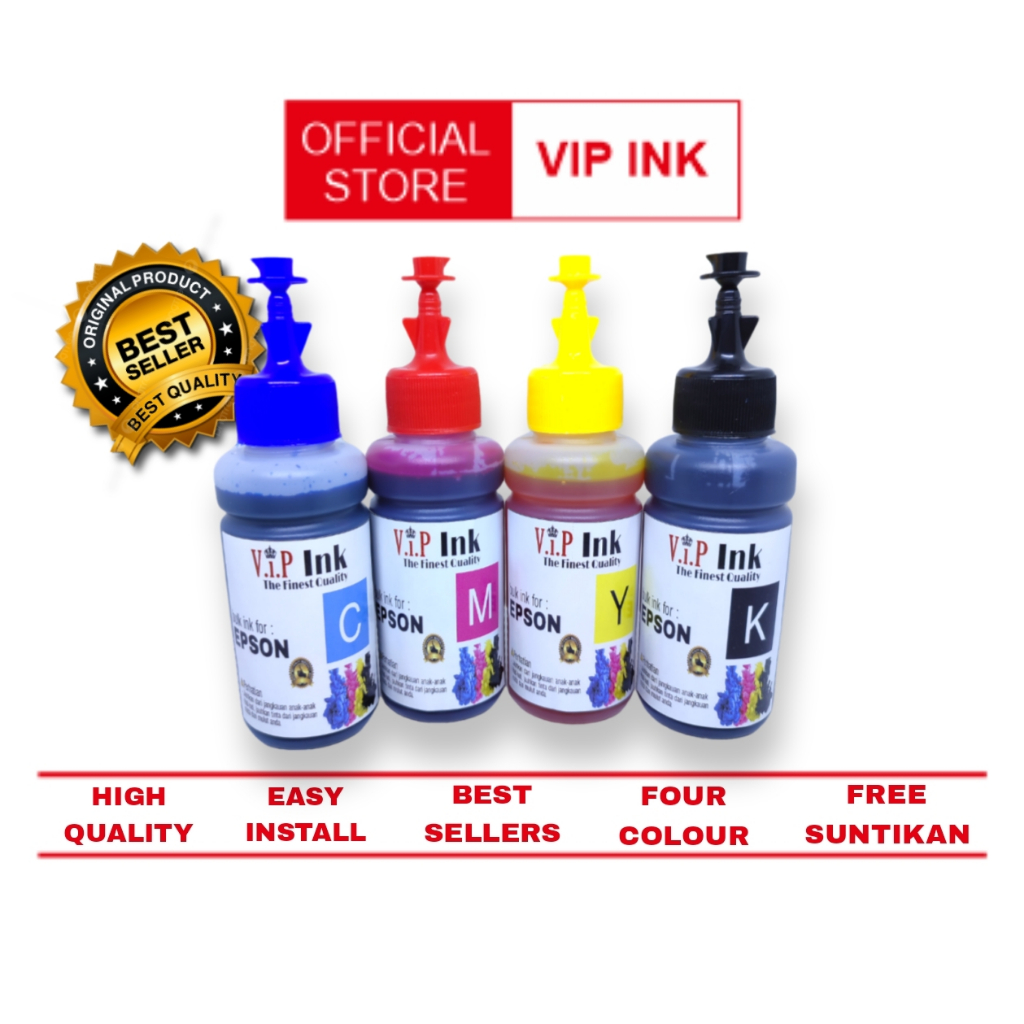 Jual VIP INK Paket Tinta Epson 4 Botol Best Quality | Shopee Indonesia