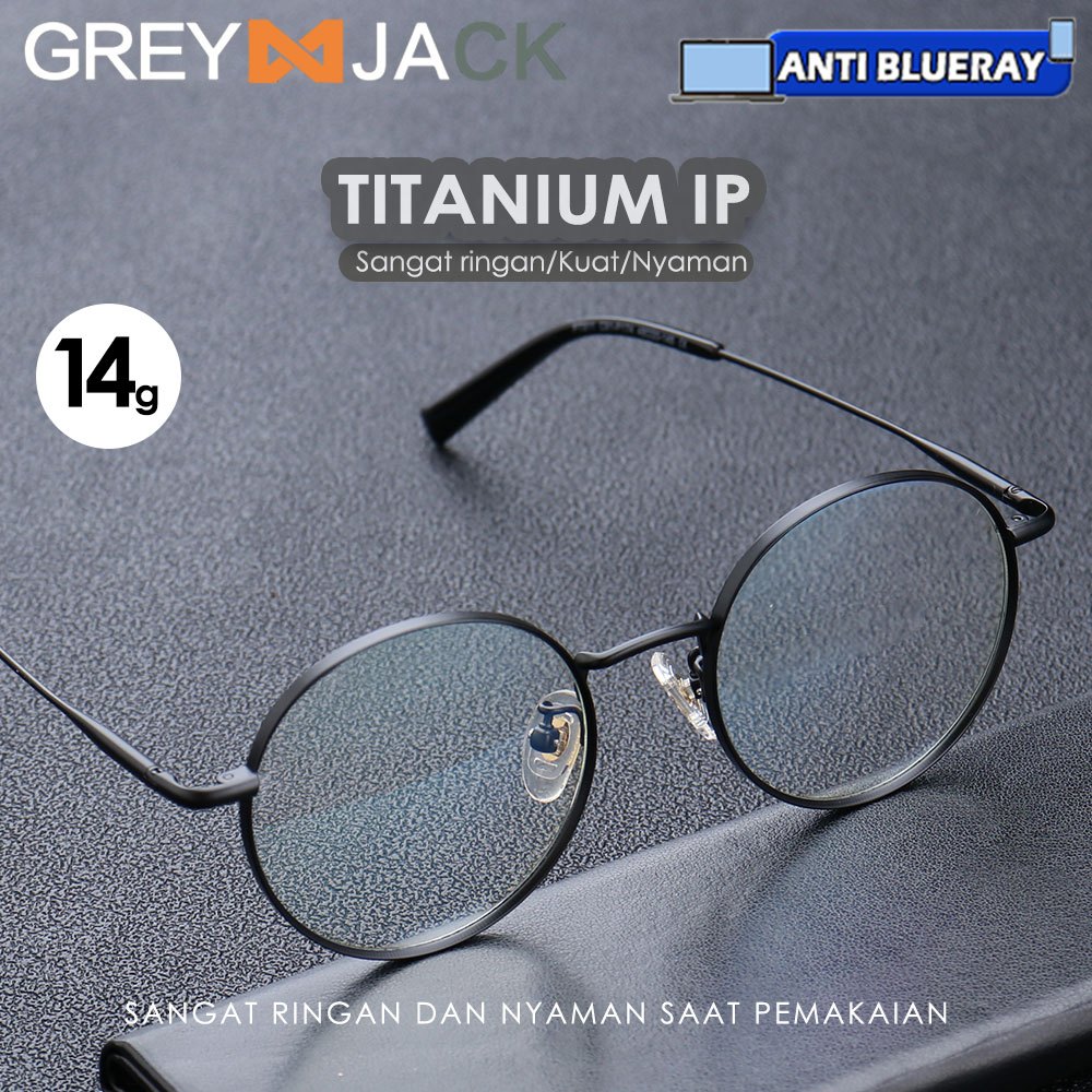 Jual Grey Jack Frame Kacamata Bulat Bahan Titanium Ringan Kokoh Fashion ...