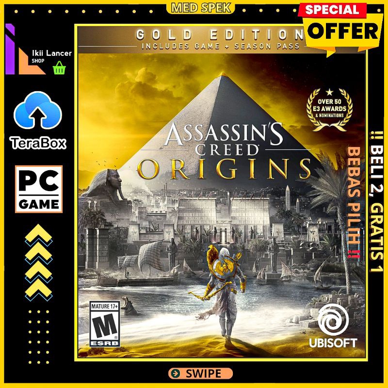 Jual Assassins Creed Origins Gold Edition - PC LAPTOP GAMES - CARA ...