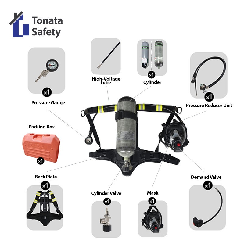 Jual SCBA Breathing Apparatus 6.8L Tonata / Carbon Fiber Composite 6.8 ...