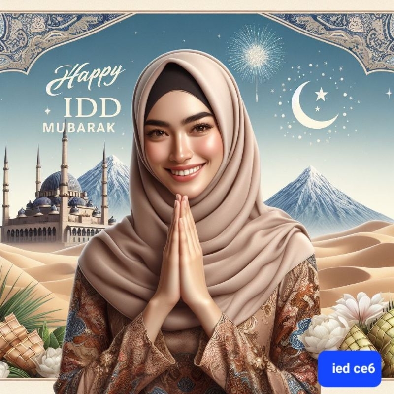 Jual Edit Foto Ucapan Idul Fitri Ucapan Lebaran Versi Cewek Edit Foto Karikatur Shopee 