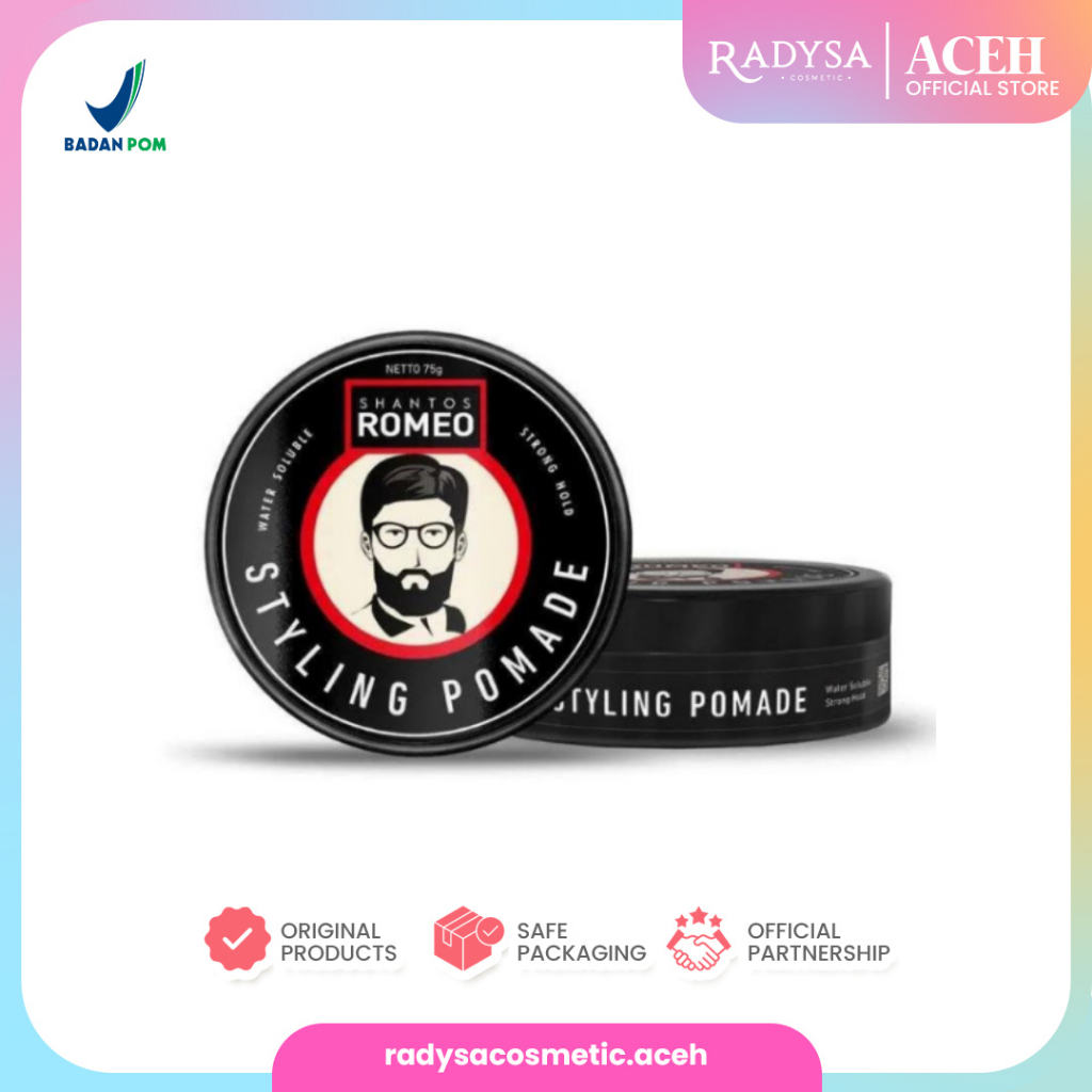 Jual 𝐑𝐀𝐃𝐘𝐒𝐀 - Shantos Romeo Hair Styling Pomade Rambut (Waterbased) 75 ...