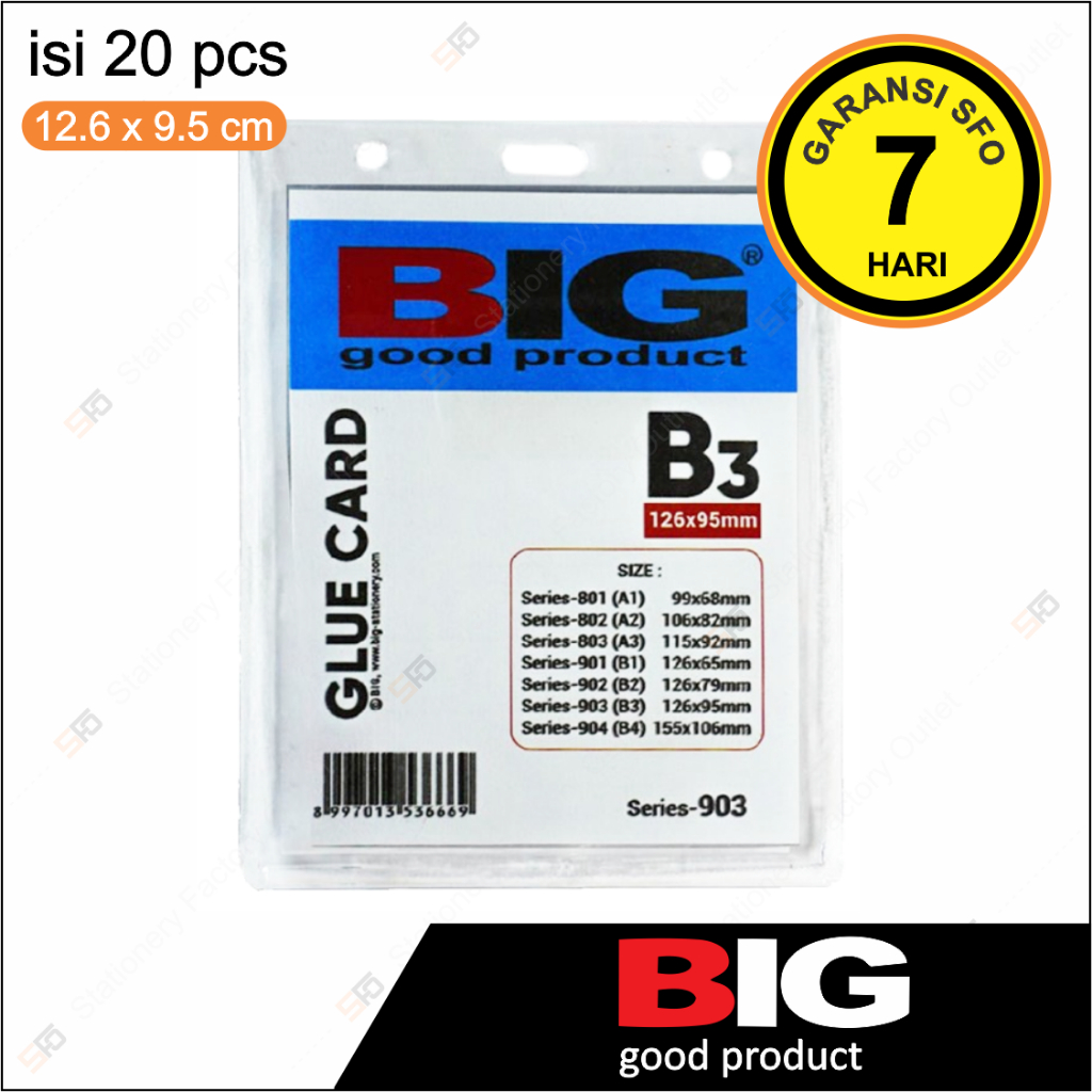 Jual ID Card Mika Big B3 isi 20 - 126mm x 95mm- Name Tag Glue Card ...
