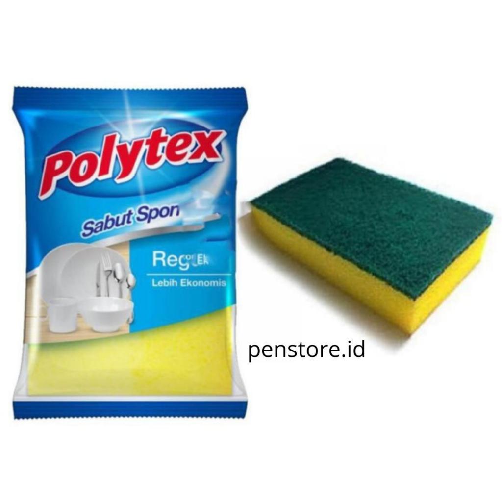 Jual (pcs) Polytex Sabut Spon Kuning Hijau Reguler - Spons Sponge Cuci ...