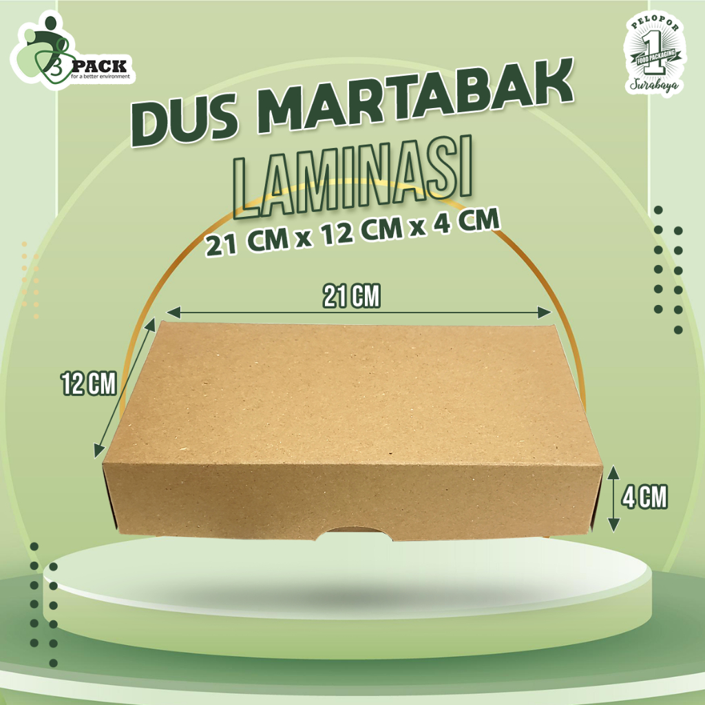 Jual Dus Box Martabak Laminasi Ukuran 21 X 12 X 4 Cm Kotak Wadah