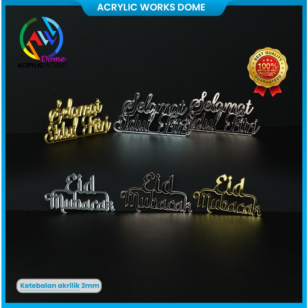 Label Selamat Idul Fitri Akrilik Gold Mirror