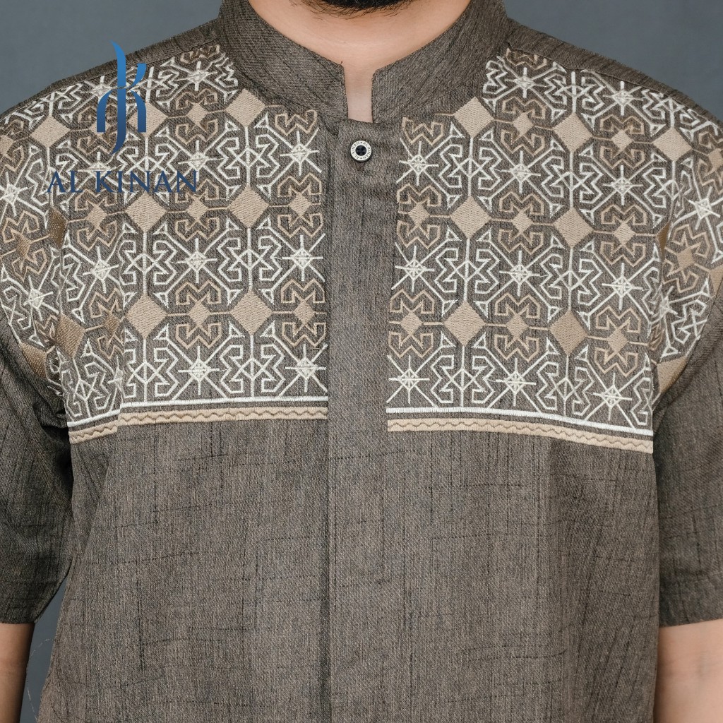 Jual baju muslim koko pria dewasa bordir simpel tasikmalaya katun adem