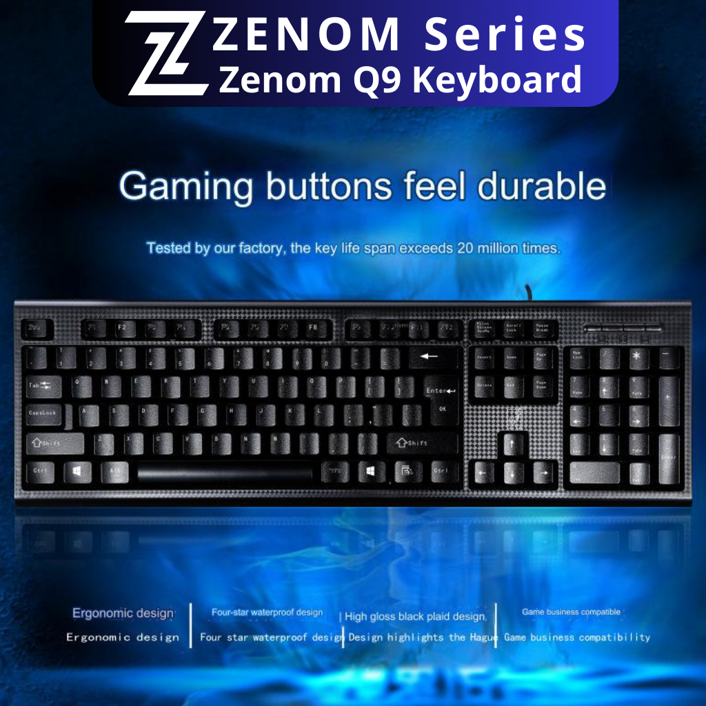 Jual ZENOM Q9 Keyboard USB Komputer Laptop [ Garansi Resmi 1 Tahun ...