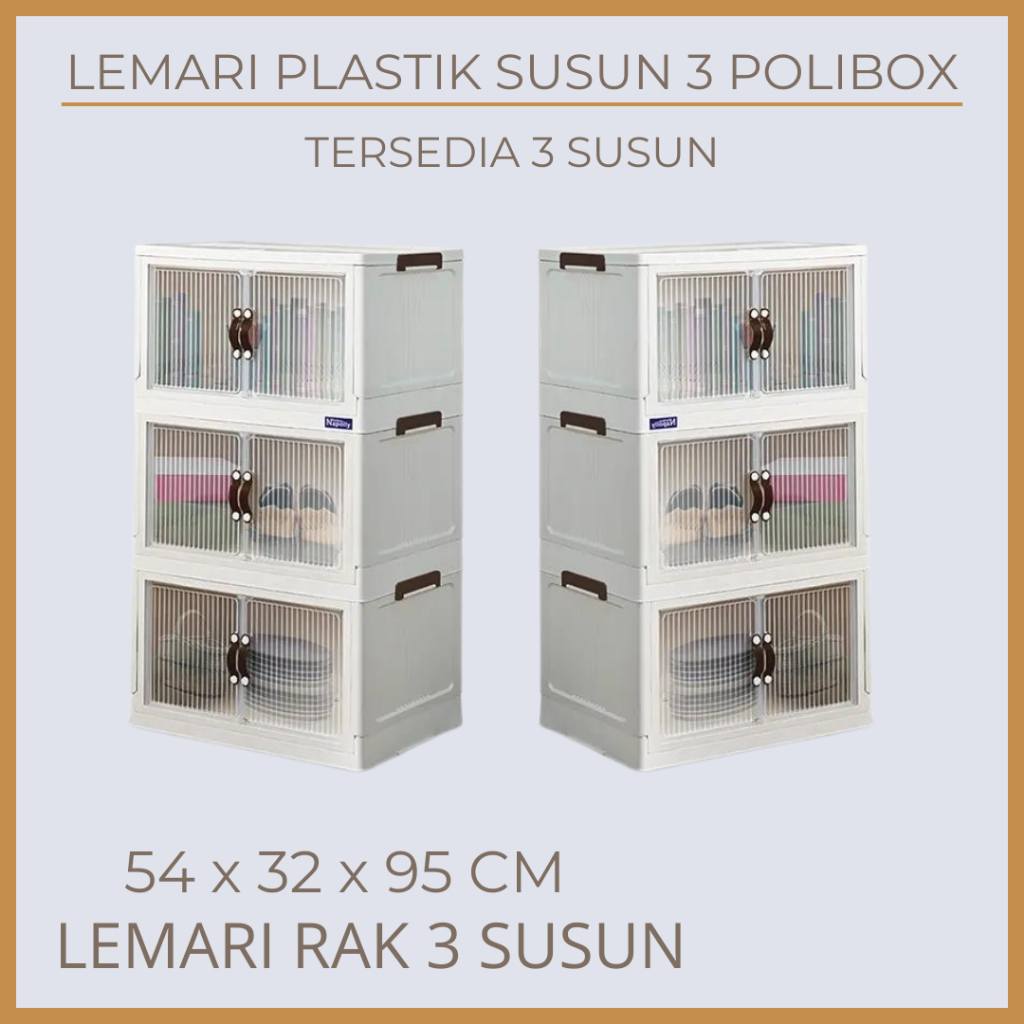 Jual LEMARI PLASTIK SUSUN 3 POLIBOX TUMPUK SERBAGUNA MURAH KUAT ...