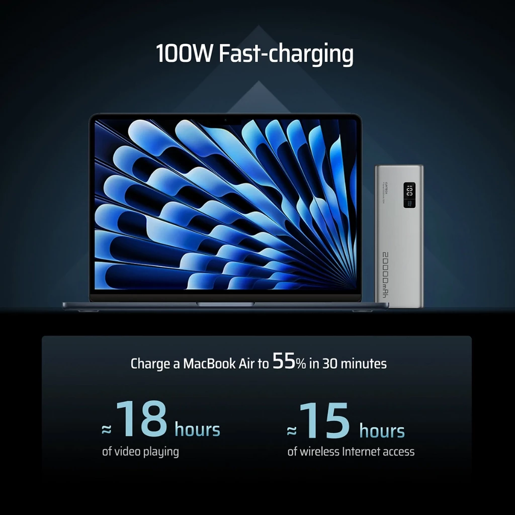 Cuktech 15 Power Bank 20000mAh 150W USB Type-C Fast Charging