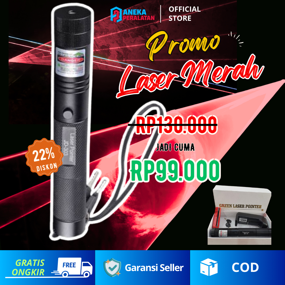 Jual Laser Pointer Presentasi Red Beam 1 MW 650NM with Battery | Shopee ...