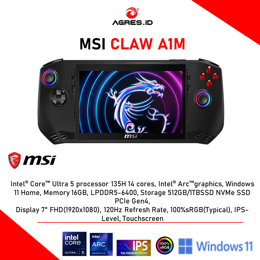 Jual MSI CLAW ULTRA 7 155H 16GB 512GB W11 7.0FHD 120HZ IPS | Shopee ...