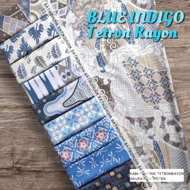 Jual Kain Batik cream soft kain batik TRR warna biru indigo | Shopee ...