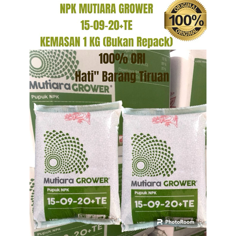 Jual Pupuk NPK Mutiara Grower 15-09-20+TE (Kemasan Pabrik @1kg ...