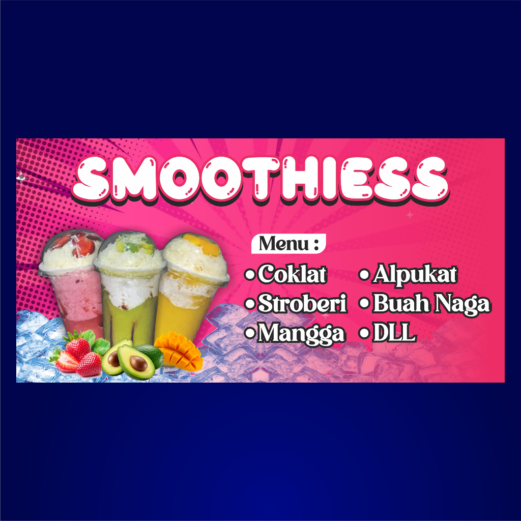 Jual Spanduk Banner Es Smoothies Buah Shopee Indonesia