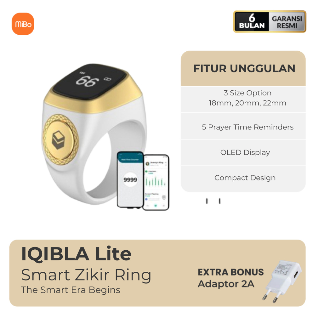 Jual Iqibla Zikr Smart Ring Lite Cincin Tasbih Digital Original Shopee Indonesia